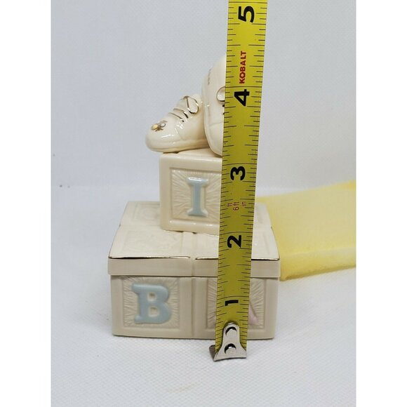 Lenox Porcelain “First Precious Steps” Trinket Box | Baby Blocks & Shoes - Picture 10 of 12
